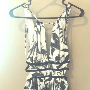 White & Black Cutout Maxi Dress NWT